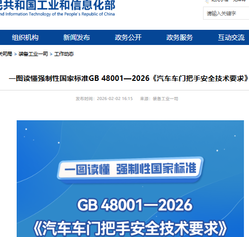 中国汽车门把手强标